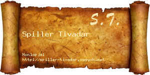 Spiller Tivadar névjegykártya